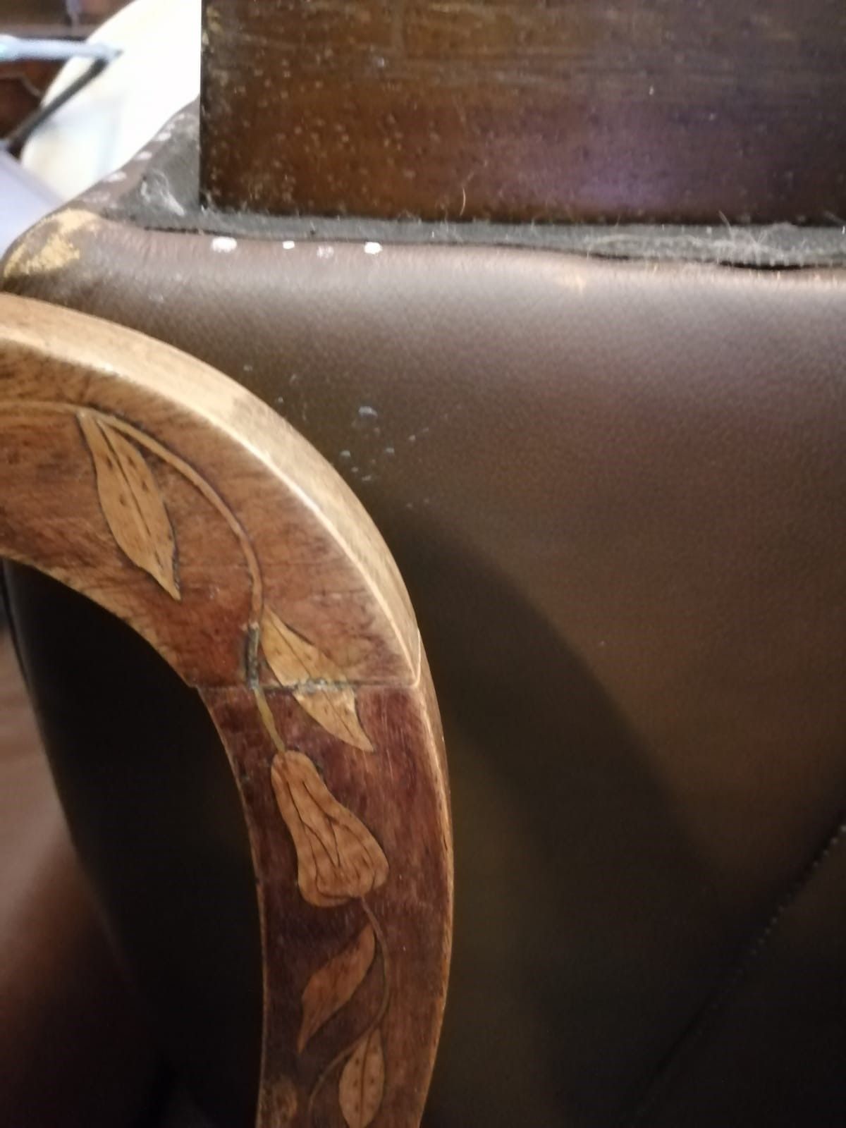 A 19th century Dutch floral marquetry high back dining chair